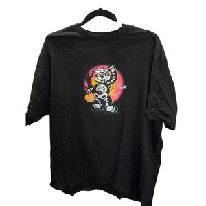 Buc-ees Halloween Skeleton Beaver Spooky Stuff Black Graphic T-Shirt Mens 2XL